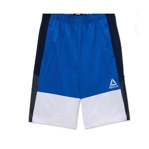Boys‎ athletic blue white black colorblock active breathable mesh shorts size XL